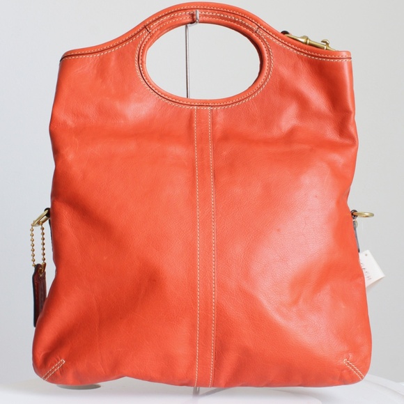 Coach Ergo Convertible Tote #12250 Burnt Orange NWT/NWD Tattersall Kiss Lock HTF - Picture 8 of 15